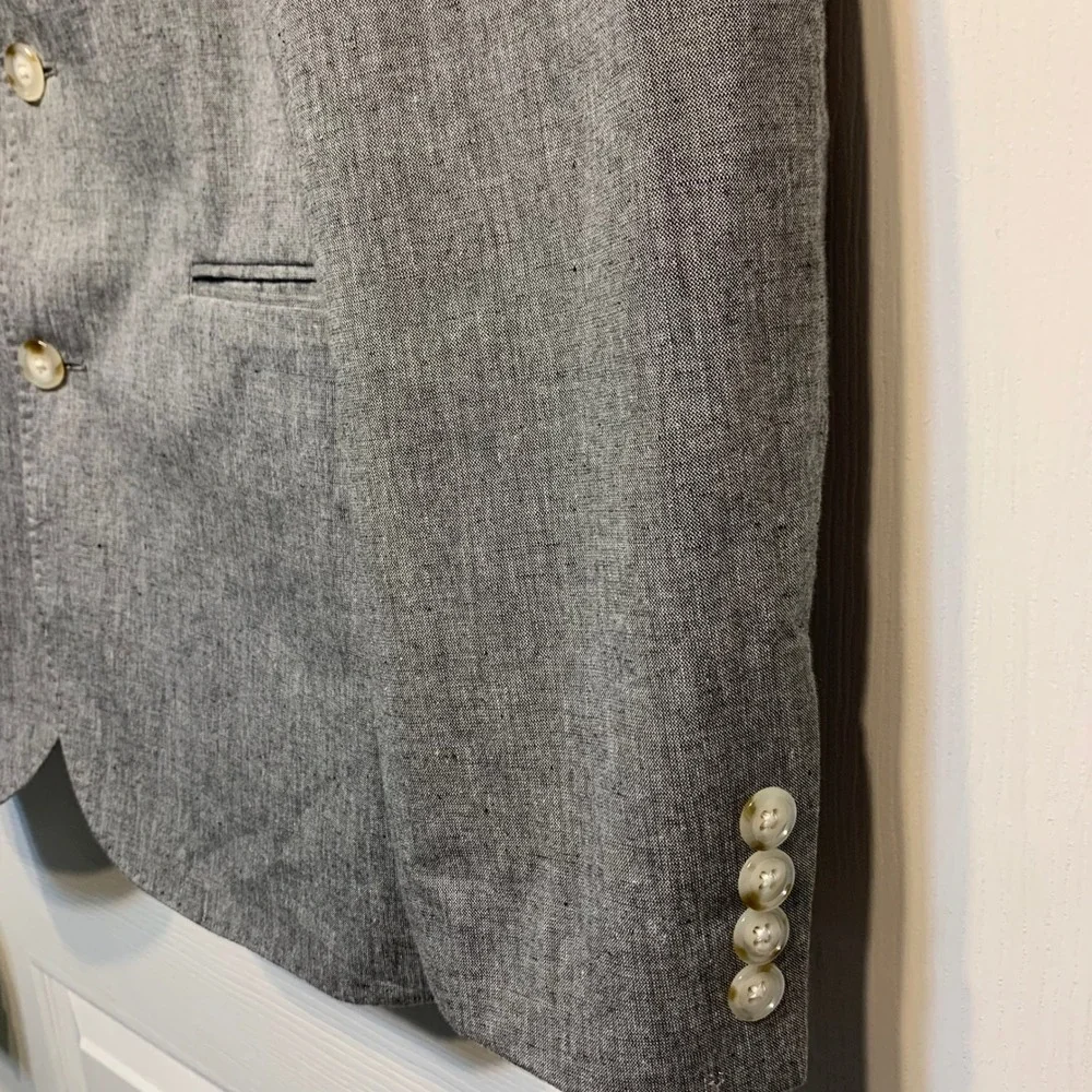 J.Crew Ludlow Blazer 36R Slim Gray Cotton Linen Somelos Sport Coat